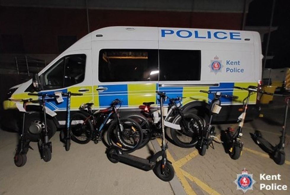 Seized e-bikes and e-scooters