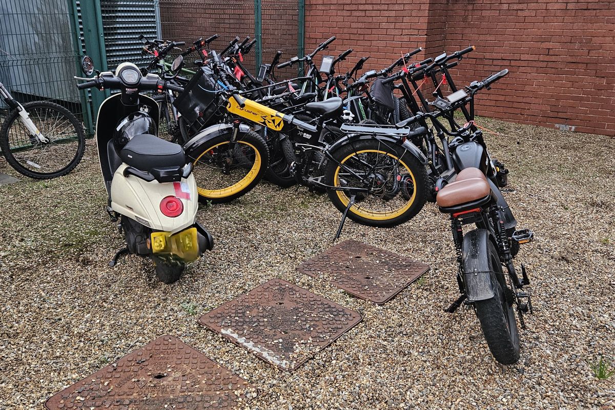 Seized e-bikes and e-scooters
