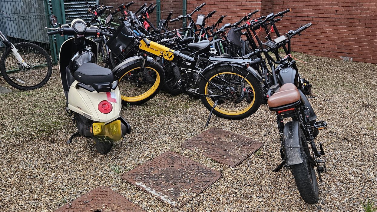 Seized e-bikes and e-scooters