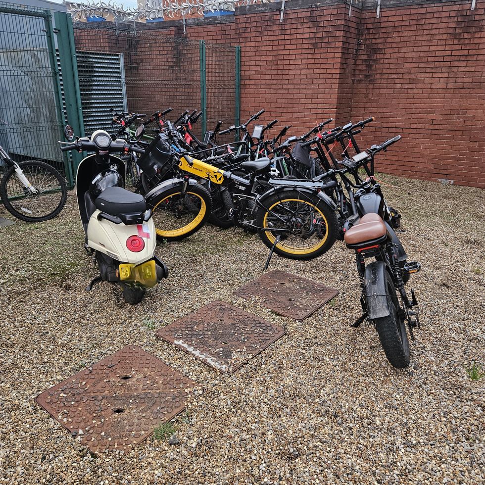 Seized e-bikes and e-scooters