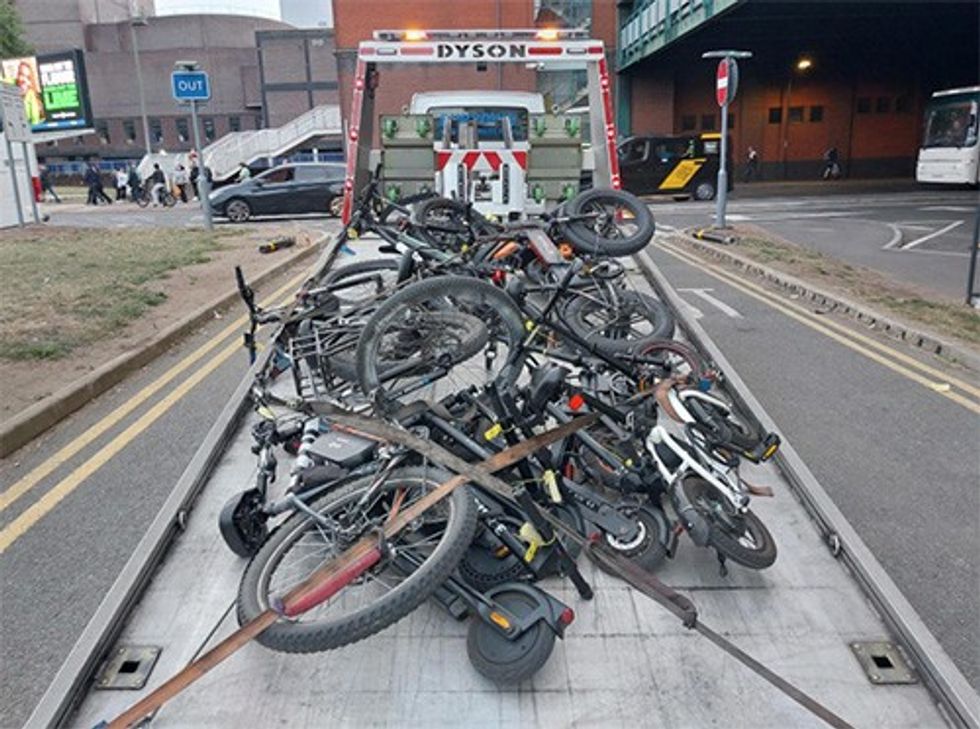 Seized e-scooters and e-bikes