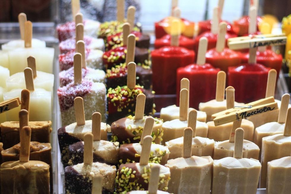 Selection of ice cream pops