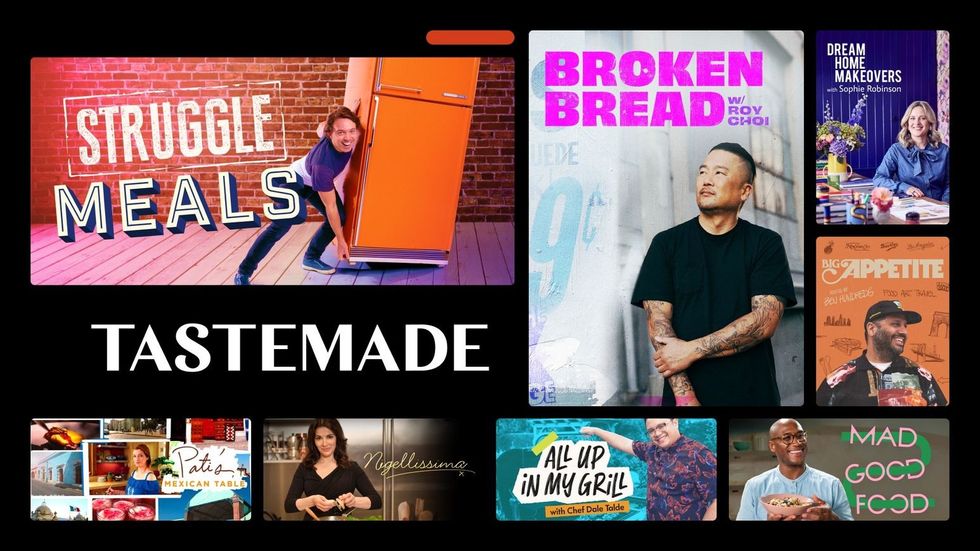 selection of shows coming to FAST channel tastemade with title screens for each