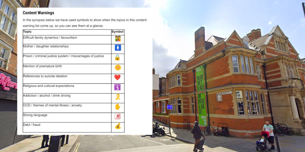 NextImg:Woke London theatre issues TWELVE PAGE 'self-care' trigger warnings guide