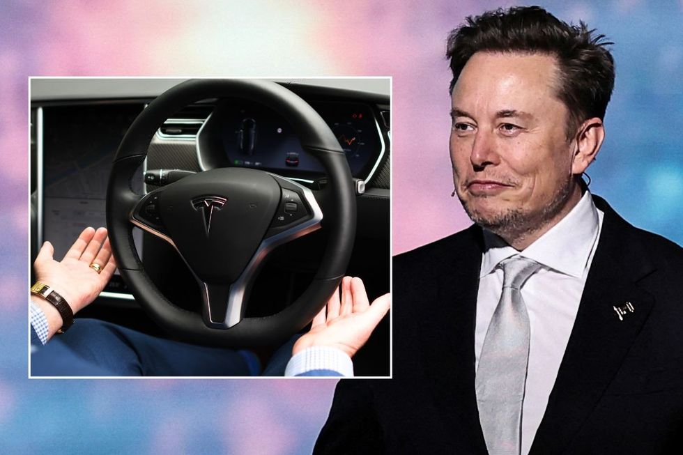 Self-driving Tesla and Elon Musk
