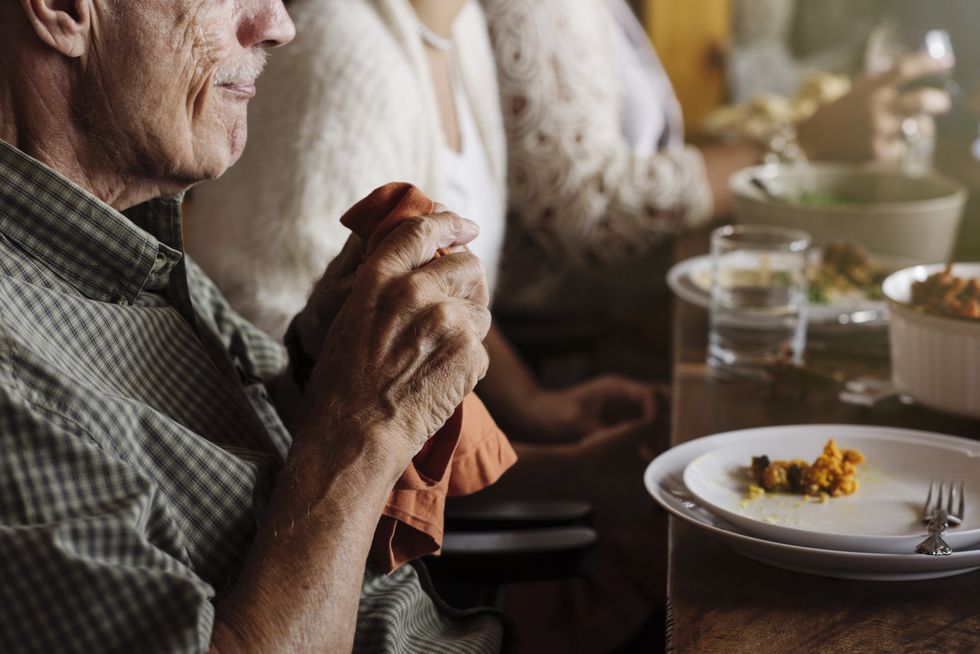 SENIOR ADULT HOLDING NAPKIN