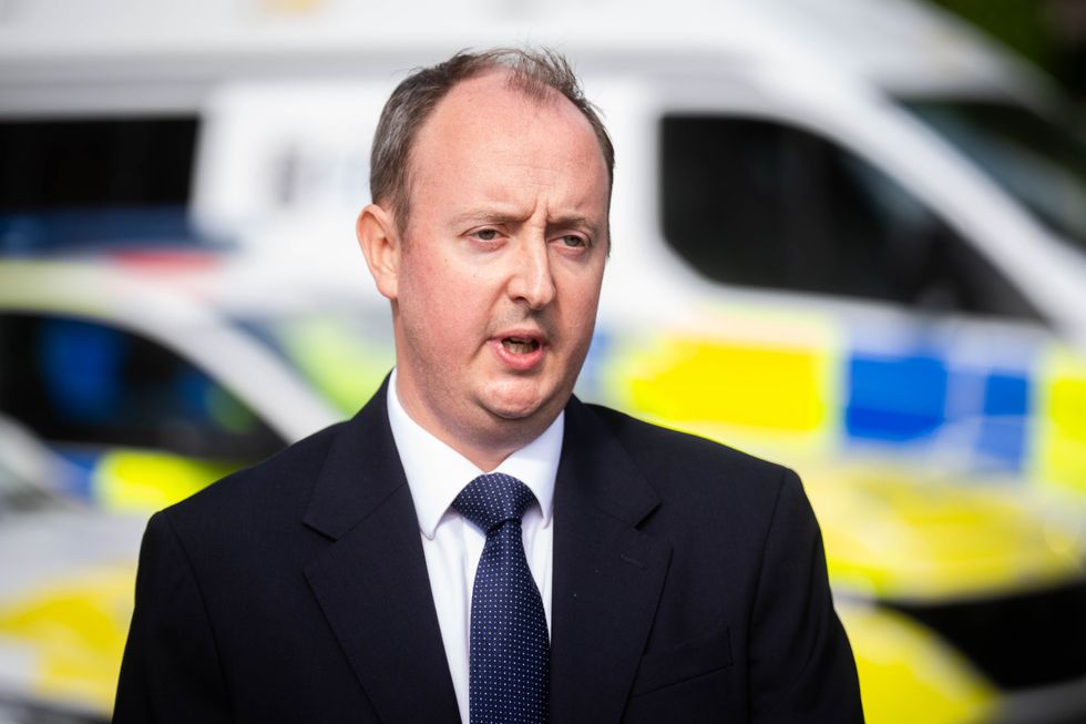 Senior Investigating Officer Detective Chief Inspector Will Crowther speaking at Taplow Roads Policing station, in Maidenhead, after Pc Christopher Miller was left fighting for his life in hospital after being seriously injured in a collision while on duty in Buckinghamshire on Thursday