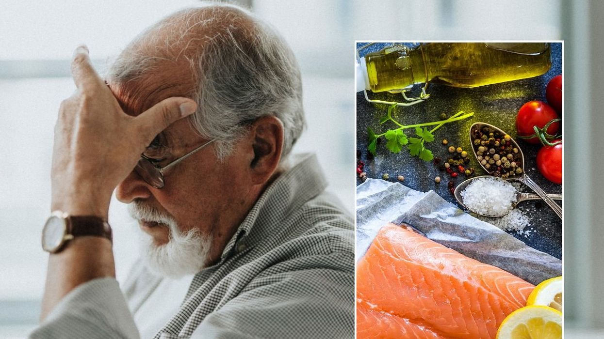 SENIOR MAN AND FATTY FISH