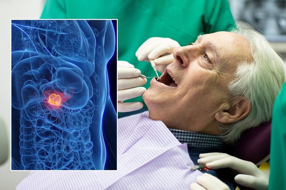 SENIOR MAN HAVING TEETH CHECKED