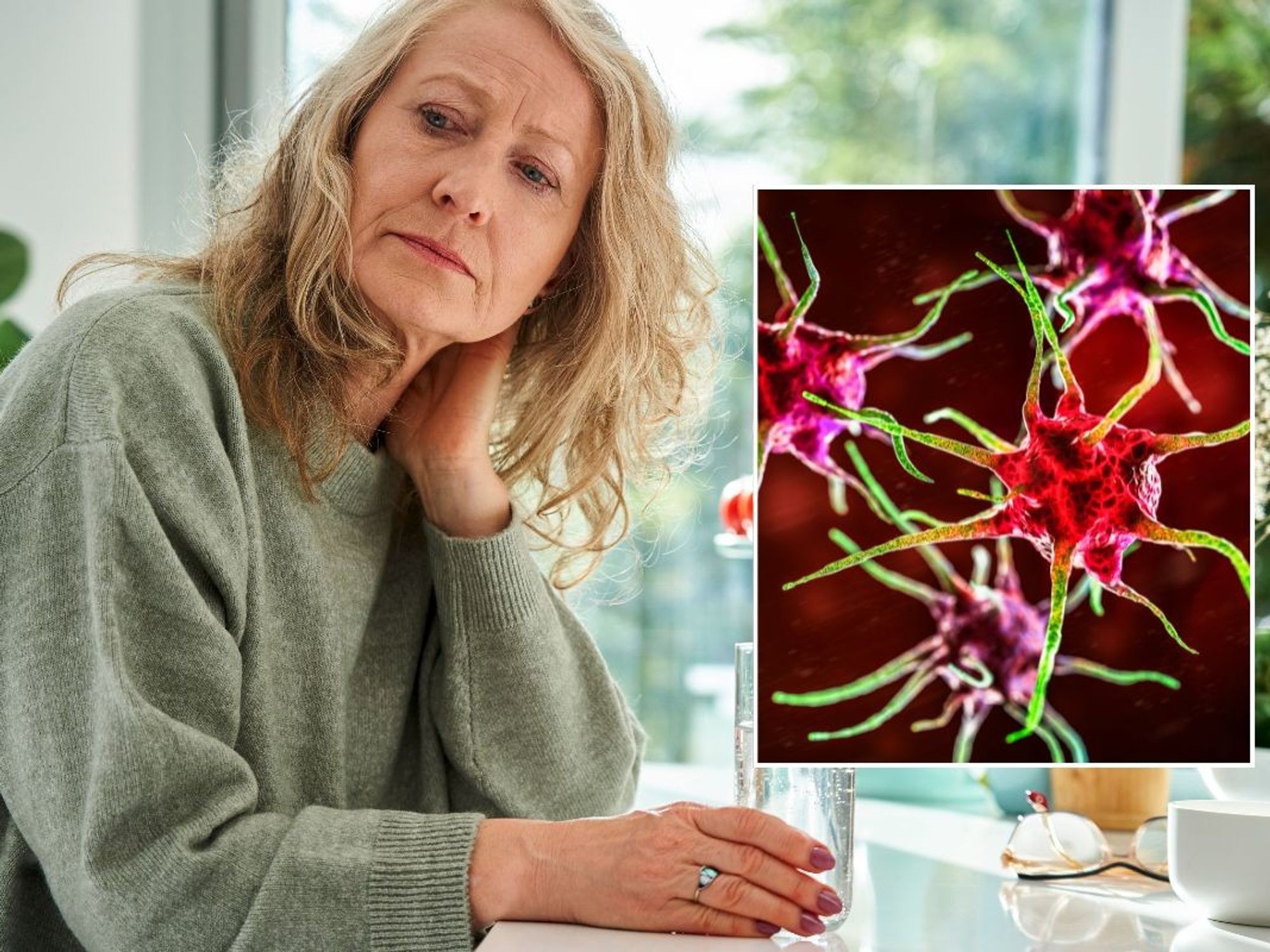 SENIOR WOMAN VIRUS ILLUSTRATION