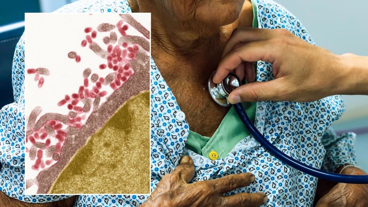 senior woman with chest pain