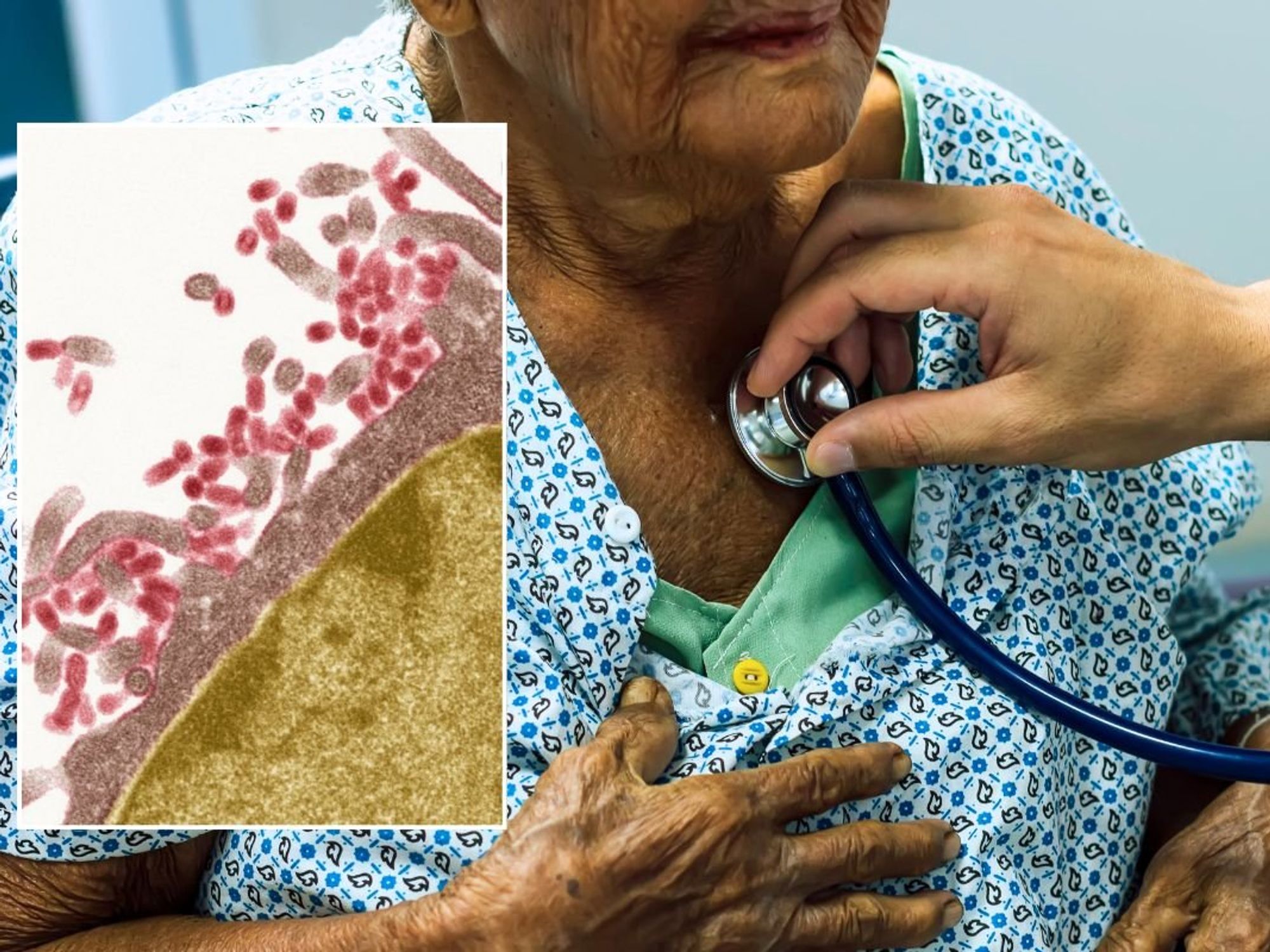 senior woman with chest pain