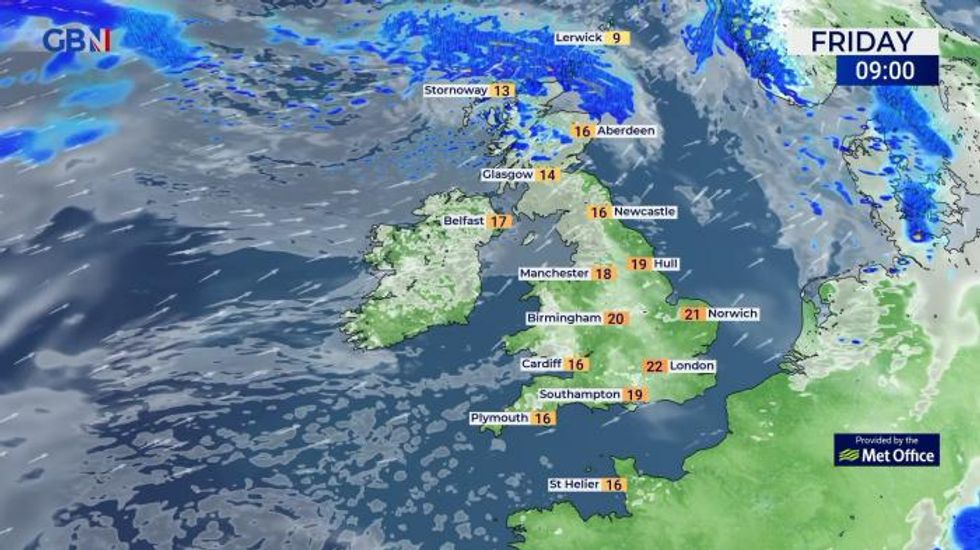 UK weather: Fine in the south, some rain in the north