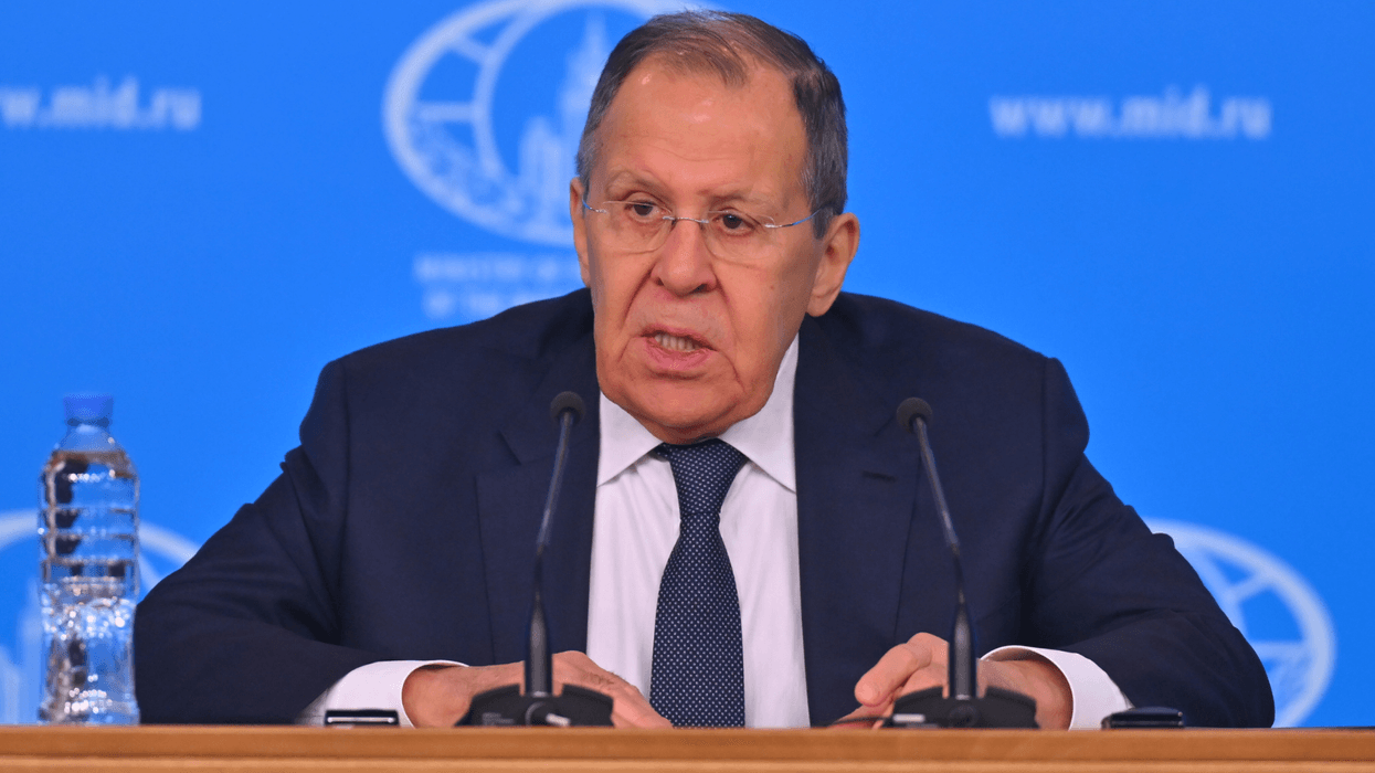 Sergei Lavrov during a press conference in Moscow
