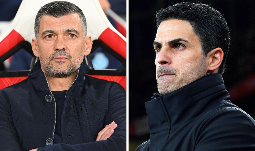Sergio Conceicao and Mikel Arteta