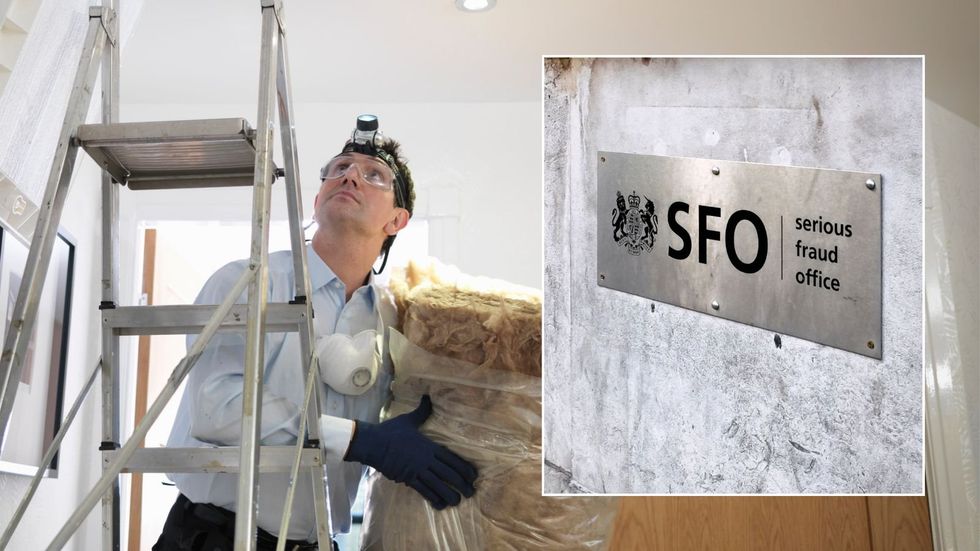 Serious Fraud Office and man carrying out home insulation