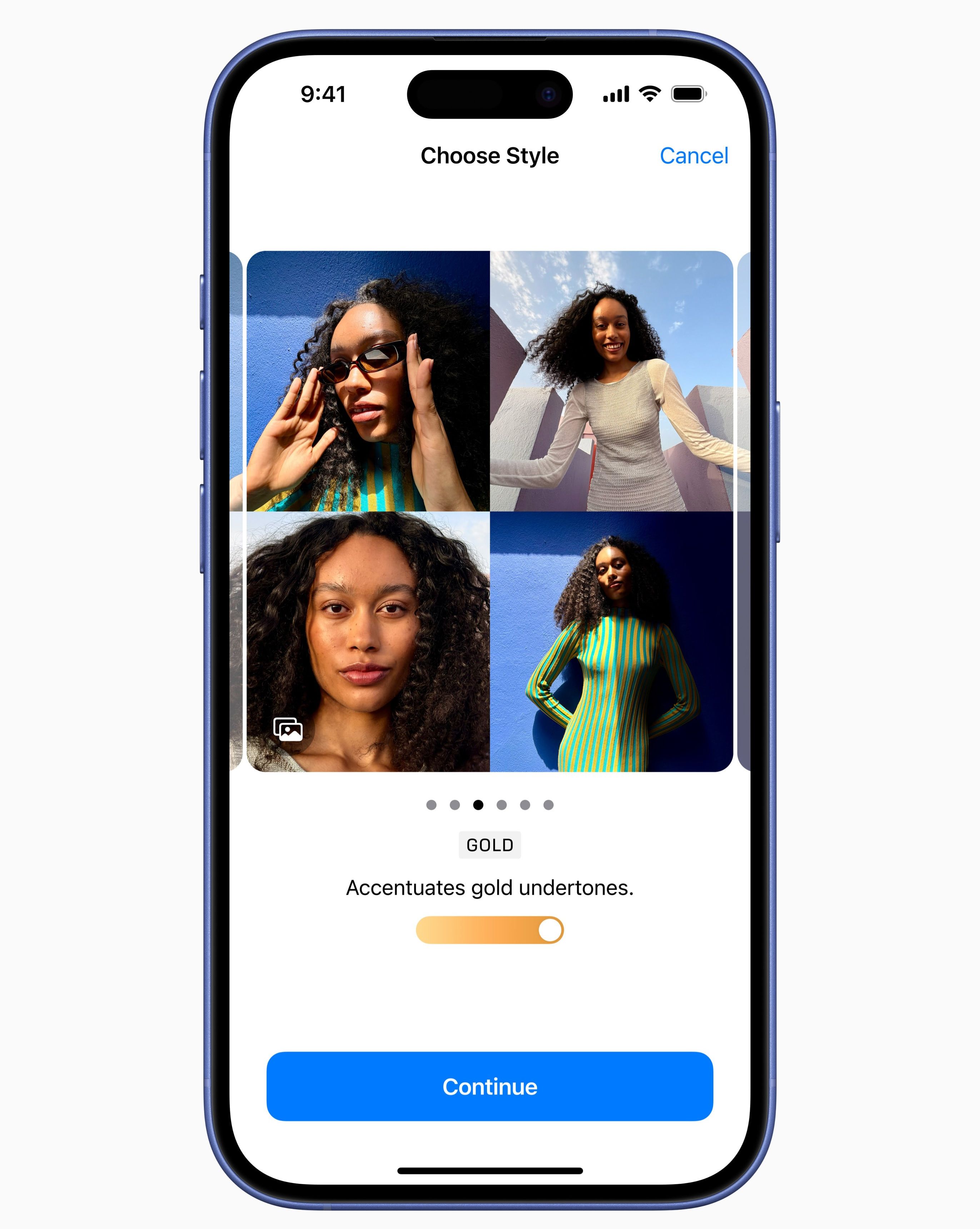 setting the new photographic styles in the settings app on iphone 16