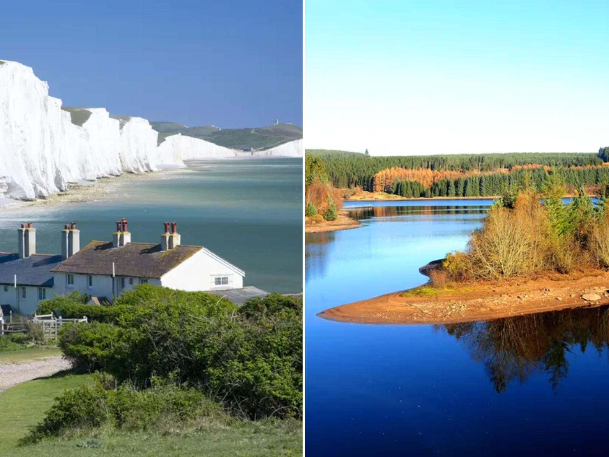 Seven Sisters Eastbourne East Sussex / Kielder Forest, Northumberland