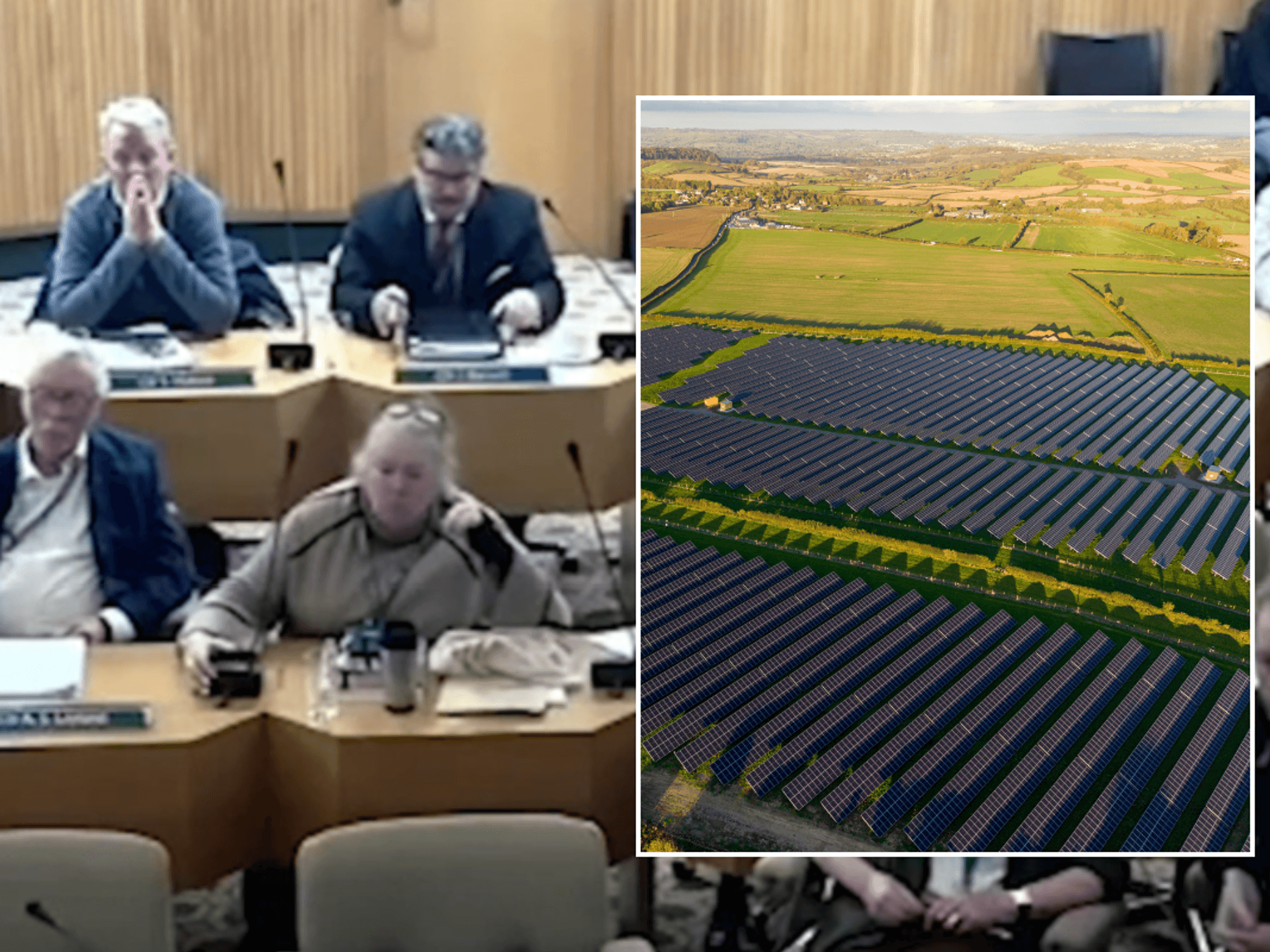 Sevenoaks District Council meeting; solar panel farm in Bath