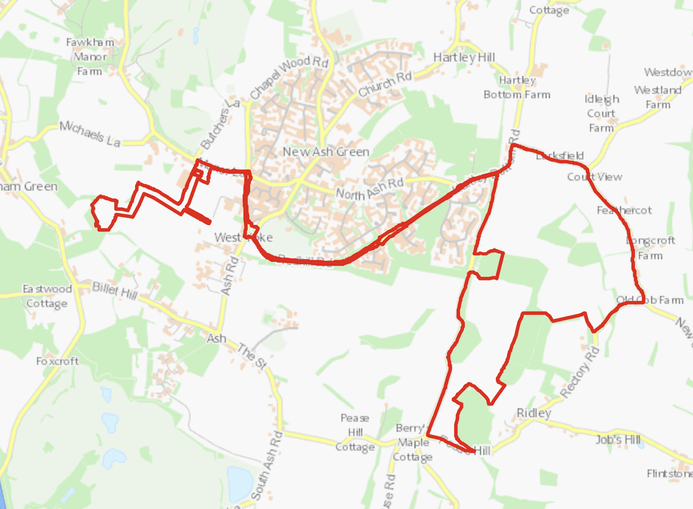 Sevenoaks District Council's outline of the affected land