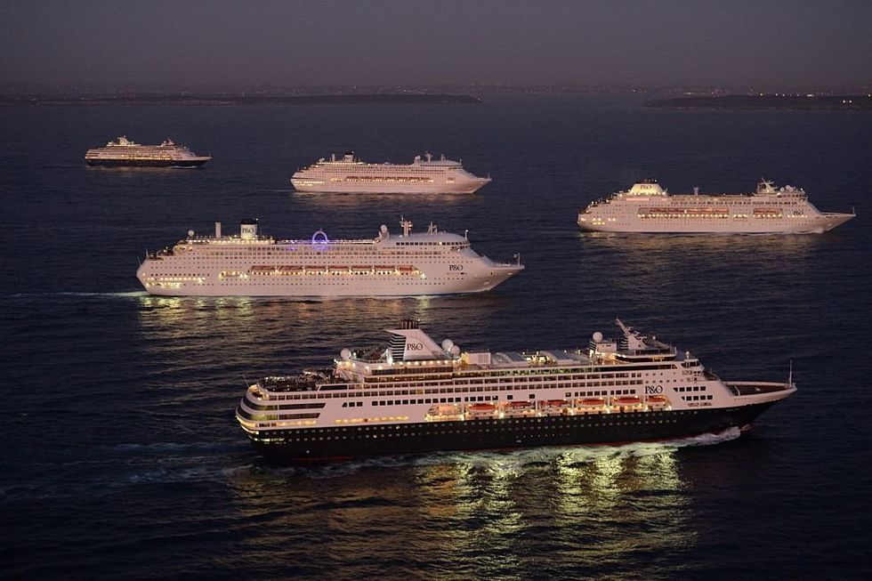 several cruise ships