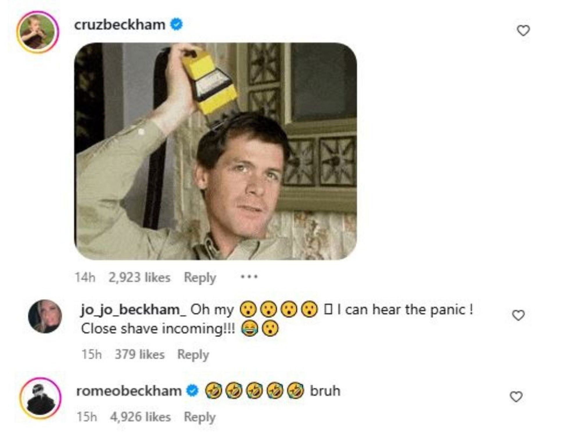 Several of David Beckham's family found the incident amusing