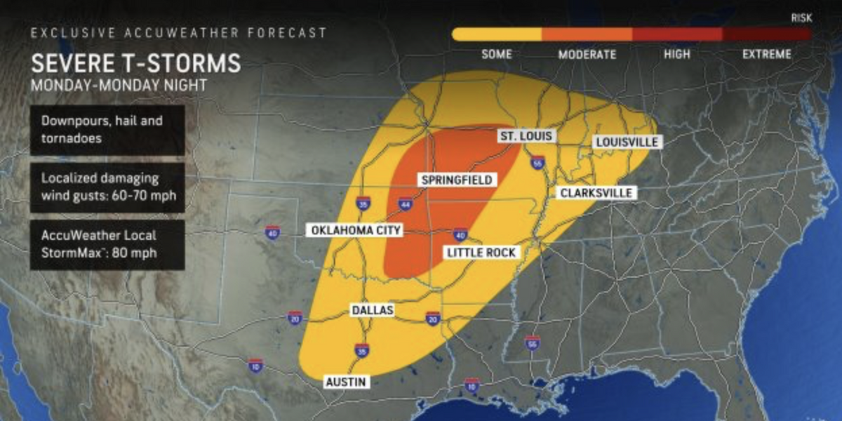 NextImg:US weather: 80mph winds to batter America with eastern states warned of ‘severe thunderstorm outbreak’