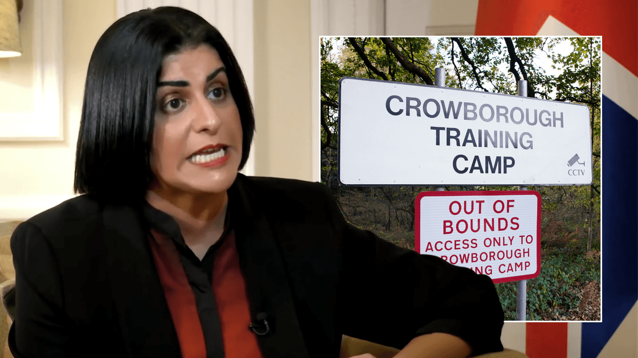 Shabana Mahmood sat down with GB News' Christopher Hope last week; Sign to Crowborough training camp