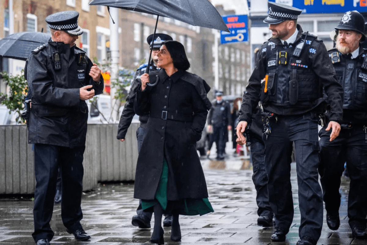 Shabana Mahmood with police officers