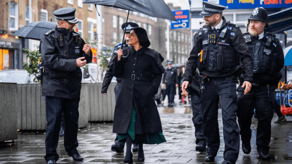 Shabana Mahmood with police officers