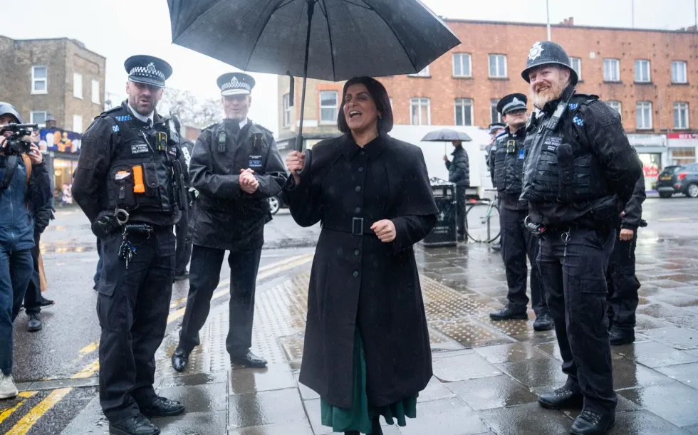 Shabana Mahmood with police officers