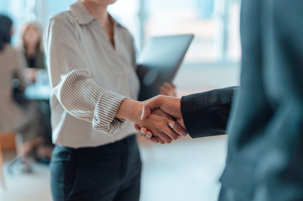 Shaking hands