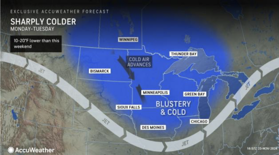 Sharply colder