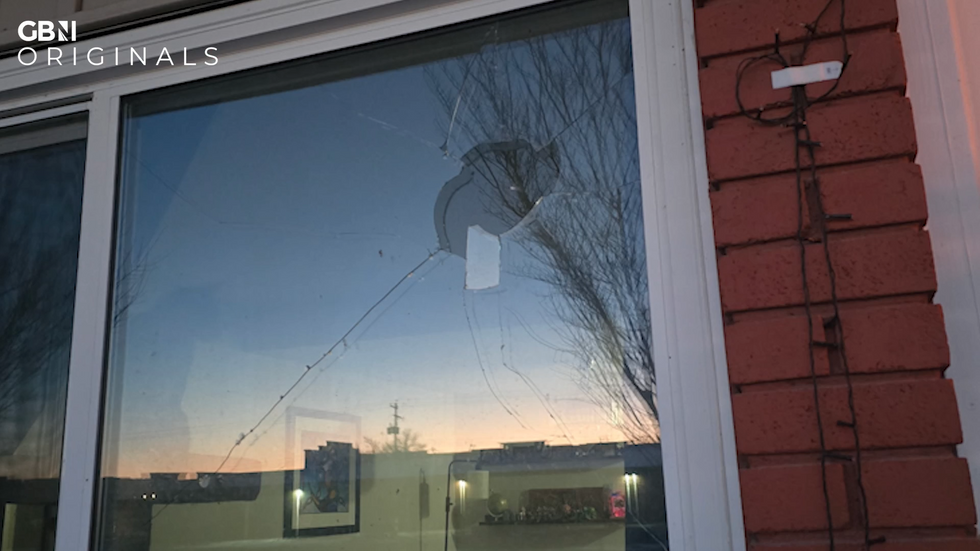 Shattered window