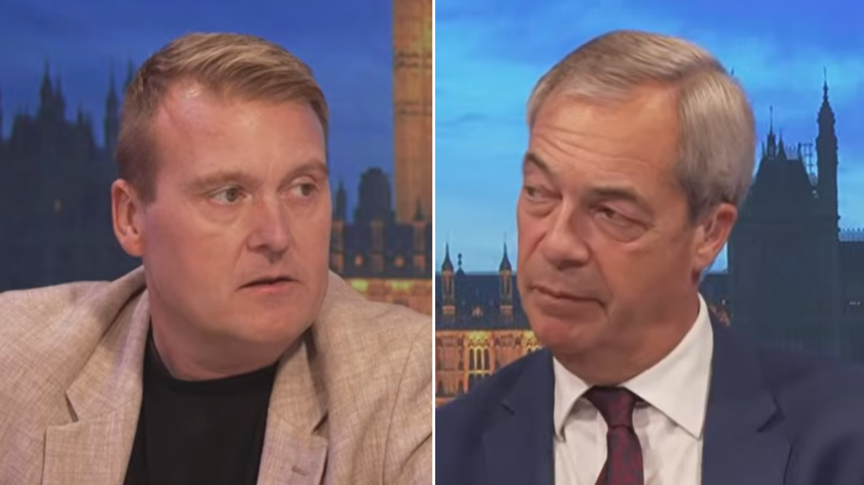 Shaun Remmer speaking to Nigel Farage on Farage
