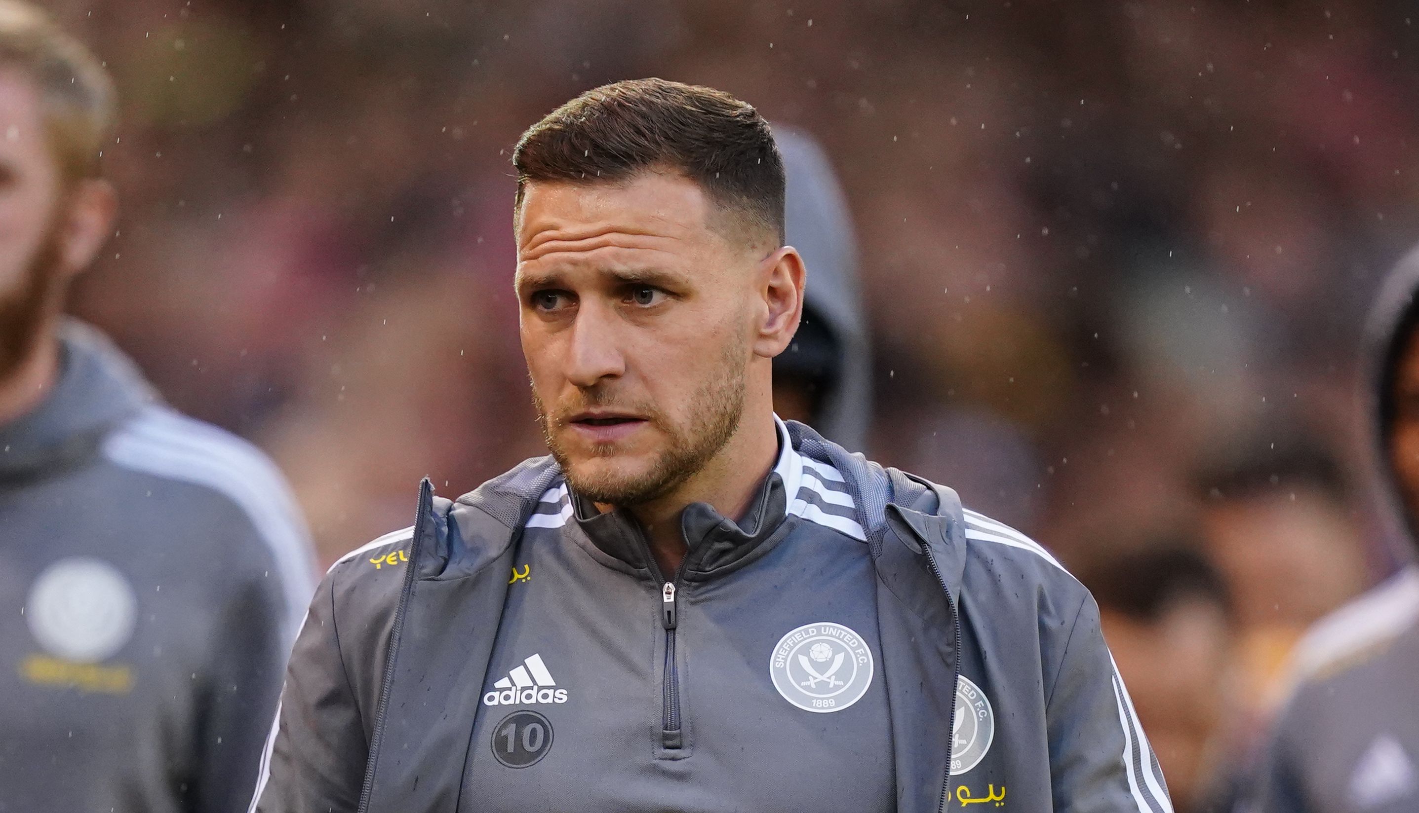 Sheffield United's Billy Sharp before the Sky Bet Championship play-off semi-final, second leg match at the City Ground, Nottingham. A man has been arrested on suspicion of assault after Sheffield United captain Billy Sharp was apparently attacked when Nottingham Forest fans spilled on to the pitch at the end of the Sky Bet Championship play-off semi-final. Picture date: Tuesday May 17, 2022.