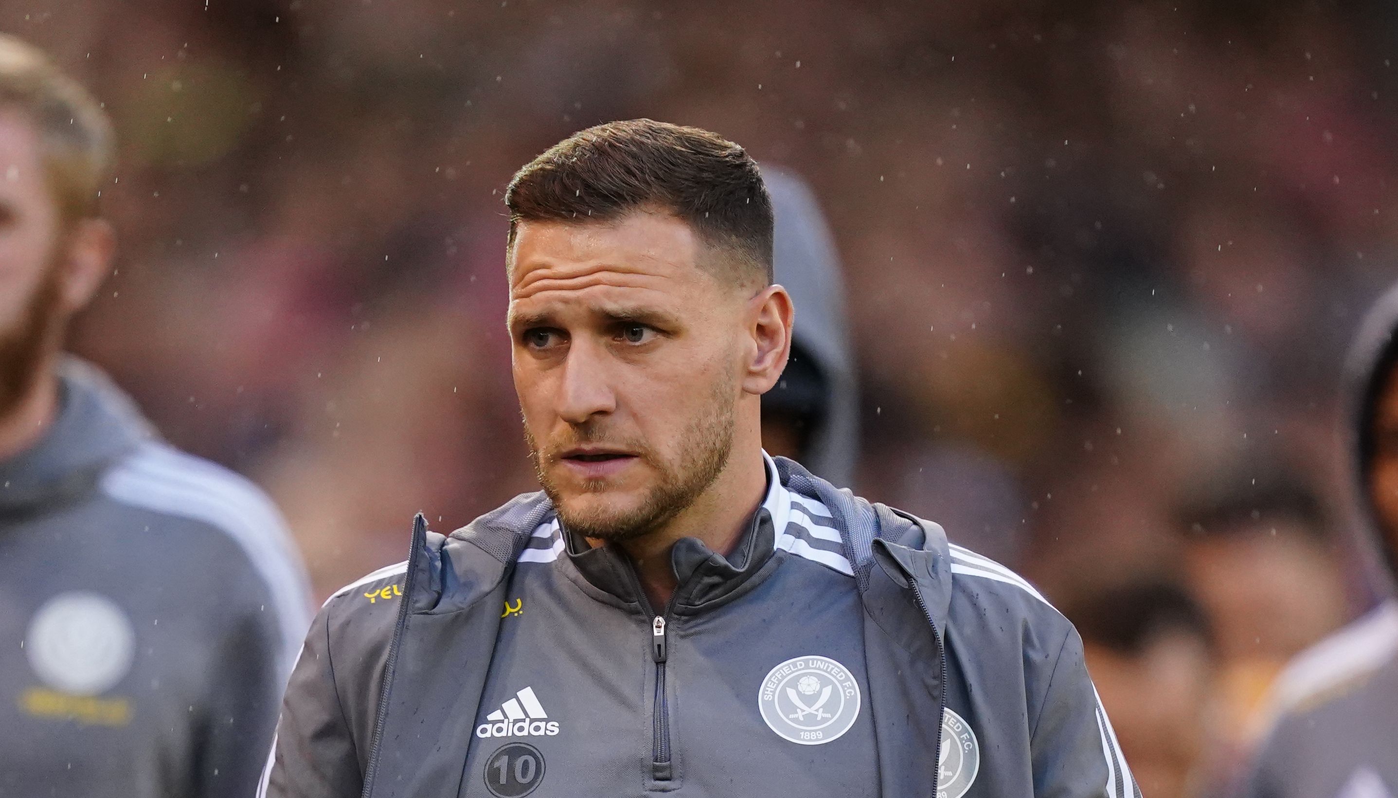Sheffield United's Billy Sharp before the Sky Bet Championship play-off semi-final, second leg match at the City Ground, Nottingham. A man has been arrested on suspicion of assault after Sheffield United captain Billy Sharp was apparently attacked when Nottingham Forest fans spilled on to the pitch at the end of the Sky Bet Championship play-off semi-final. Picture date: Tuesday May 17, 2022.