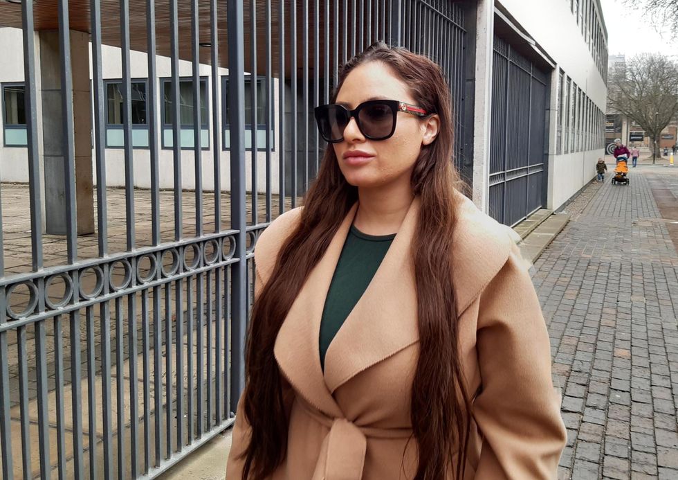 Sherrilyn Speid outside Southend Magistrates' Court, she pleaded guilty to dangerous driving at a Insulate Britain protest on October 13, 2021. Picture date: Monday March 28, 2022.