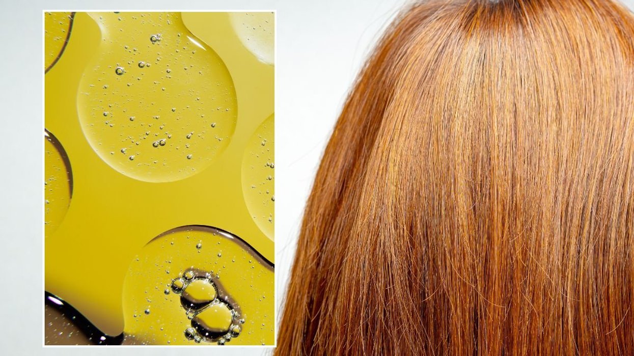 shiny hair and serum close up