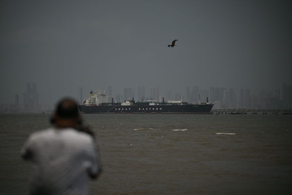 Ship passing through strait of hormuz
