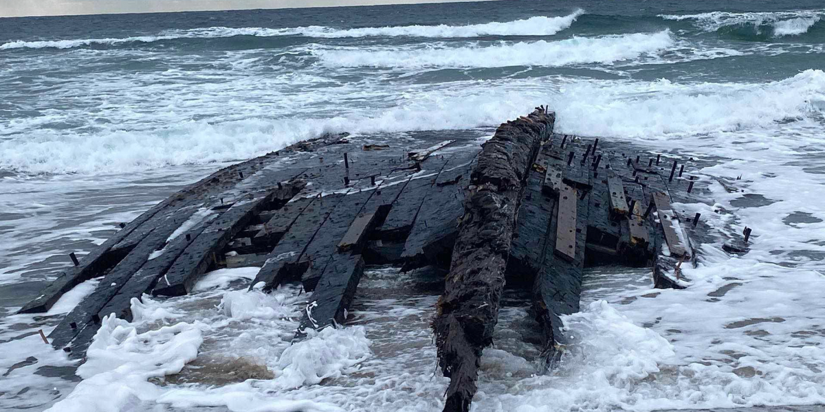 NextImg:Mysterious centuries-old ghost shipwreck washes up on shore