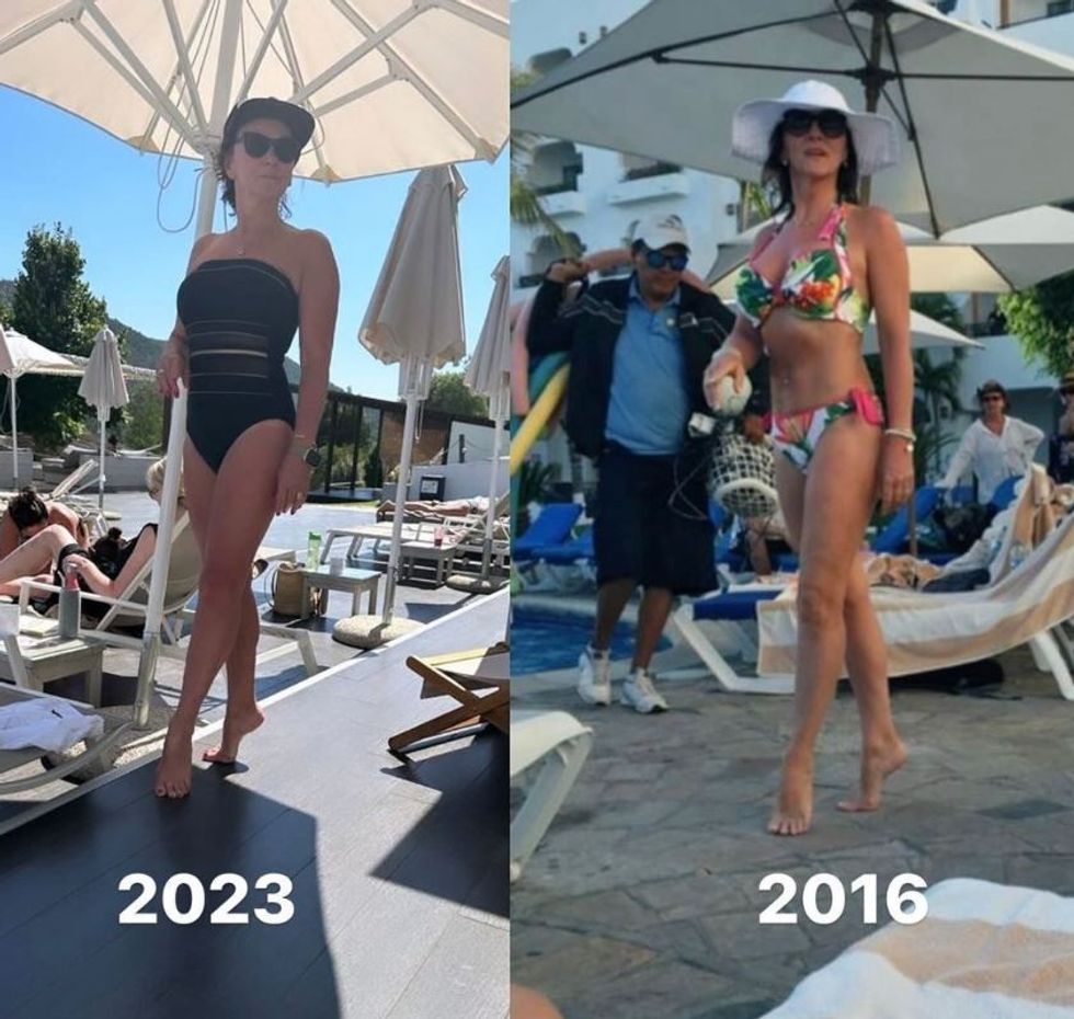 Shirley Ballas before and after bikini snaps