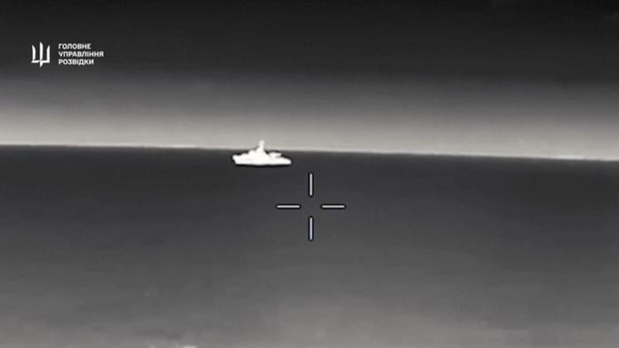 Explosive footage shows the moment Ukraine DESTROYS £45m Russian spy ship