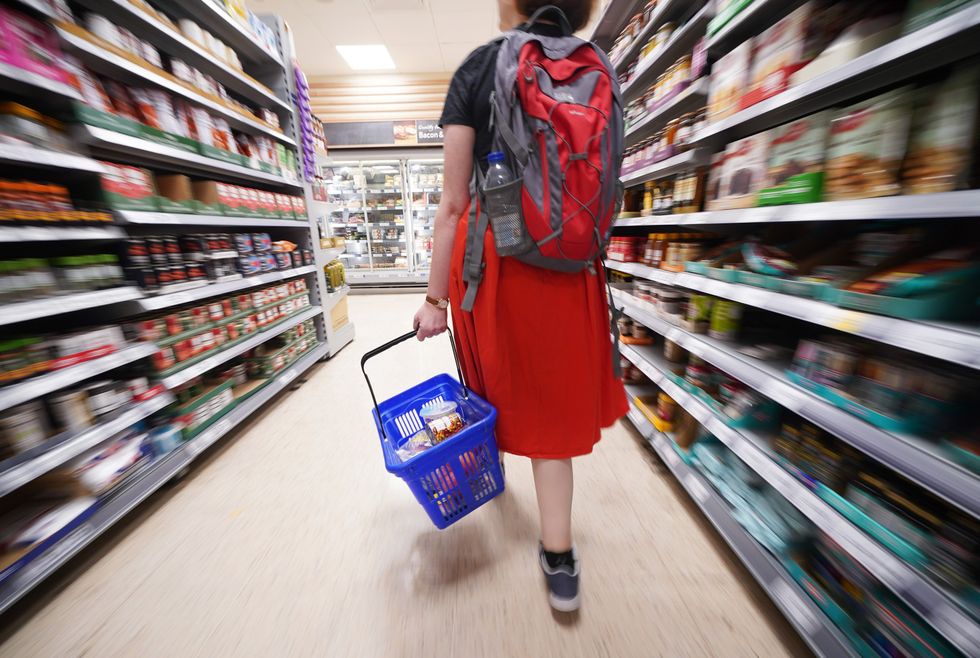 Shopper in a supermarket