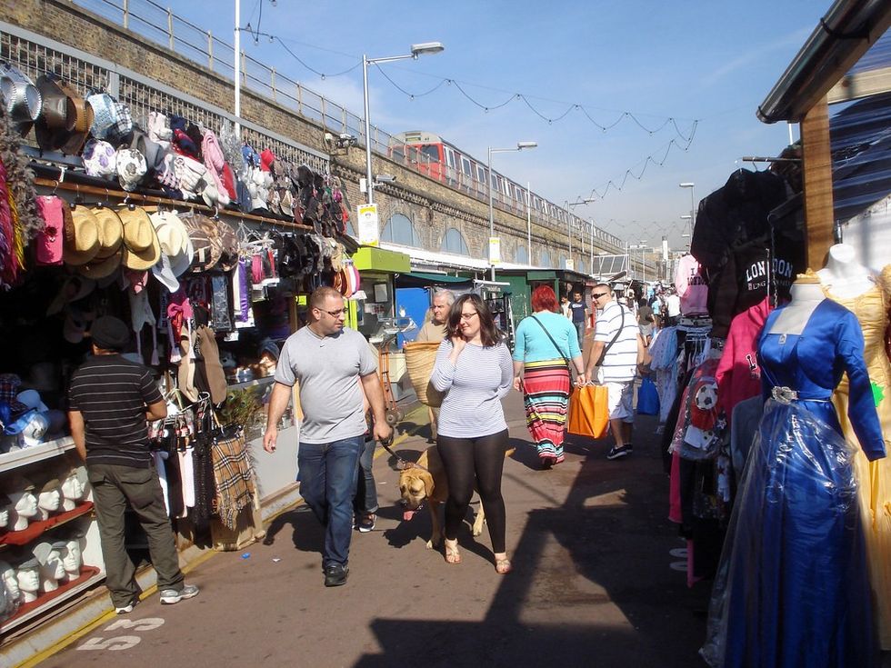 Shoppers at Shepherd's Bush Market