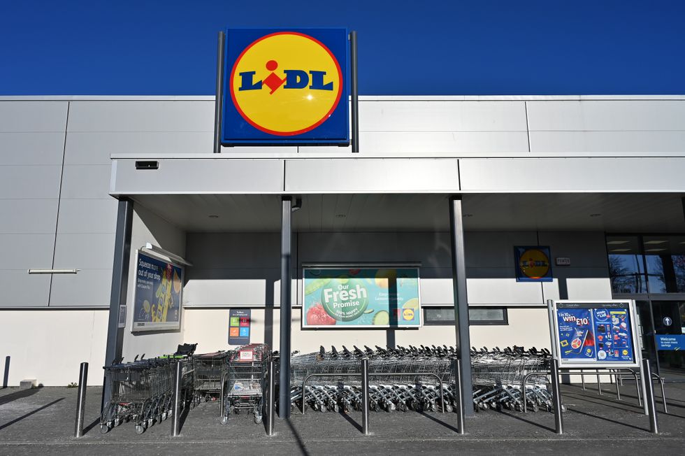 shoppers outside Lidl