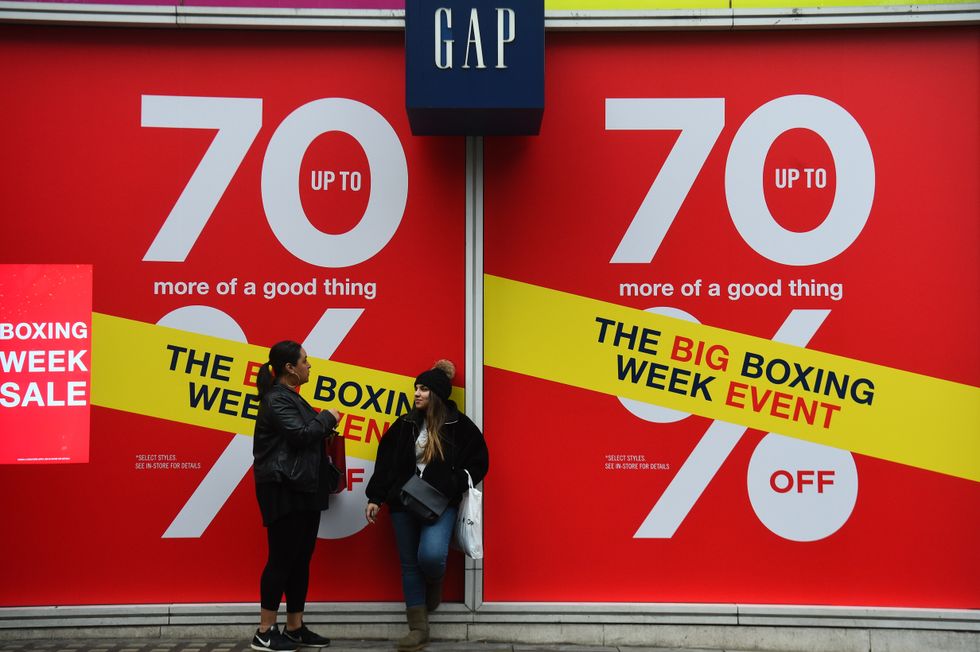 Shoppers outside the Gap store in London during the Boxing Day sales.