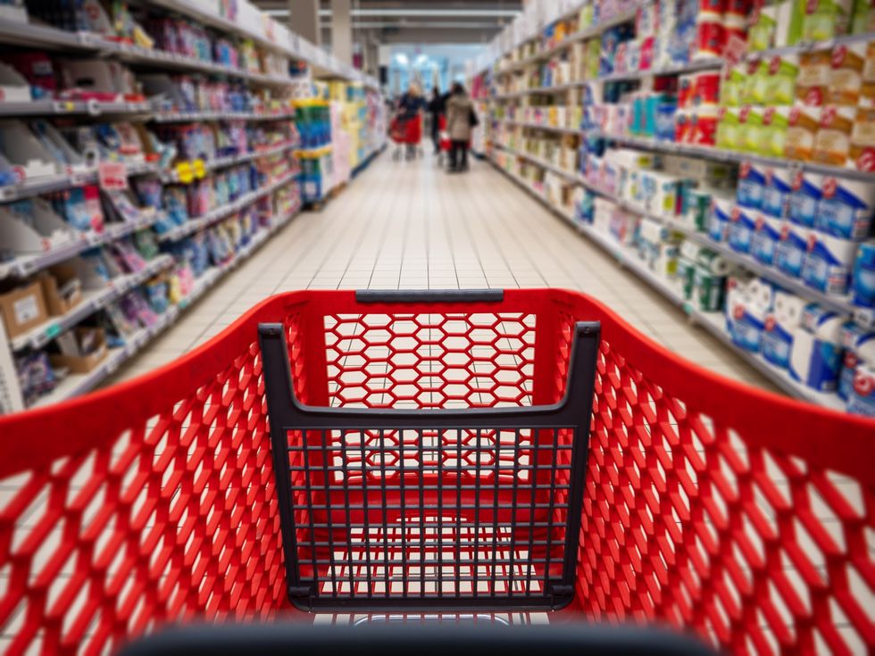 shopping cart in supermarket