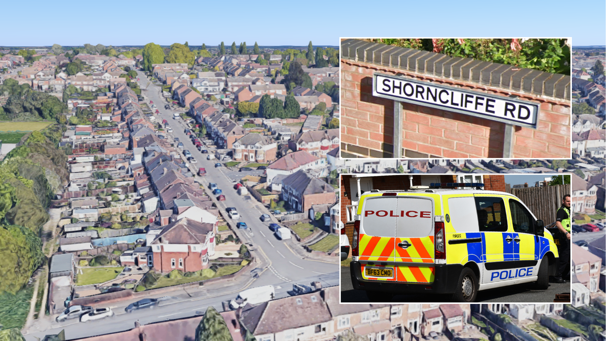 Shorncliffe Road/road sign/police van