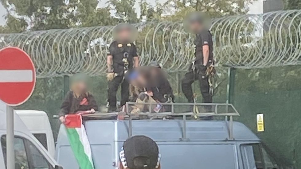 Shut Down Leonardo protesters